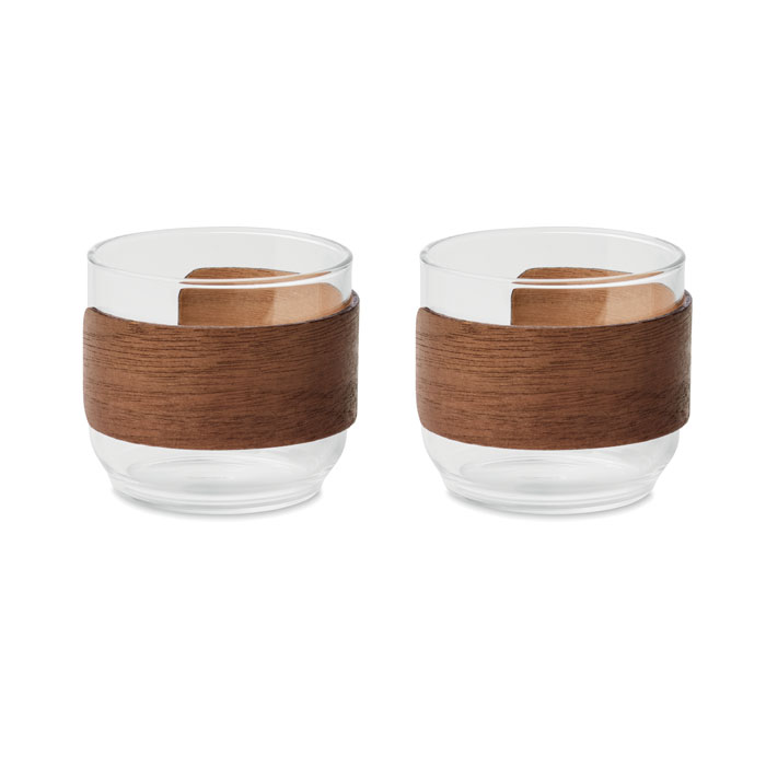 Bogota Set — Coffee glass set walnut grip